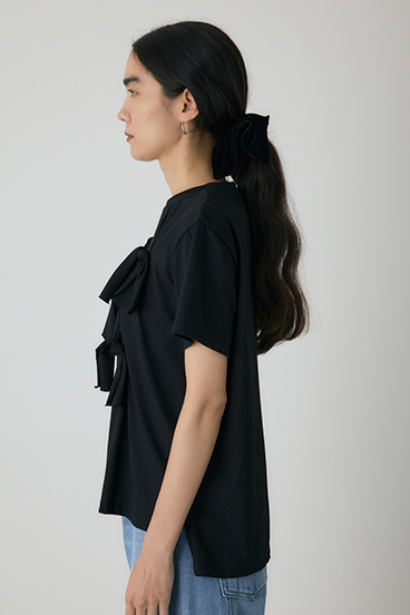 【crie conforto】ノットリボンTシャツ 詳細画像