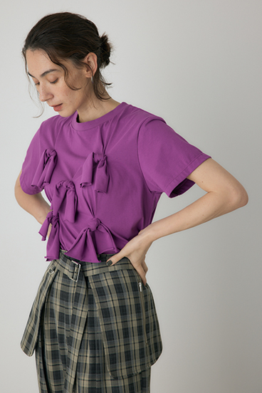 【crie conforto】ノットリボンTシャツ