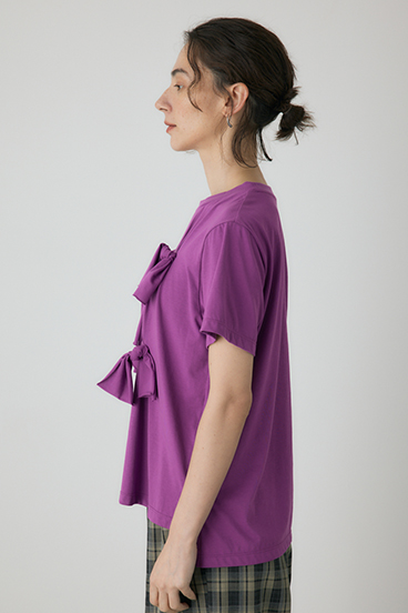 【crie conforto】ノットリボンTシャツ 詳細画像