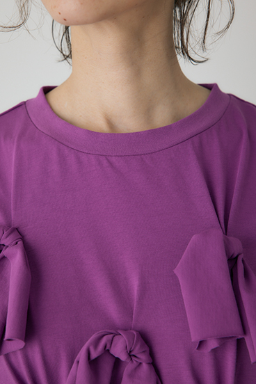 【crie conforto】ノットリボンTシャツ 詳細画像