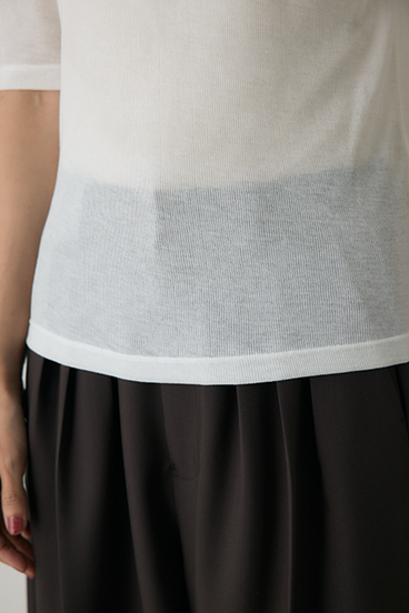 【crie conforto】バックオープンヘンリーネックTシャツ 詳細画像