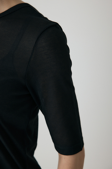 【crie conforto】バックオープンヘンリーネックTシャツ 詳細画像