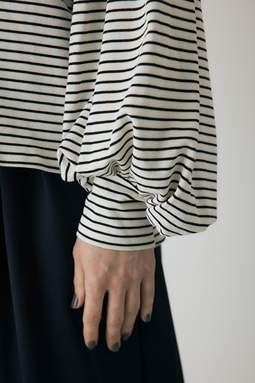 【crie conforto】ボーダーボリュームスリーブプルオーバー  詳細画像