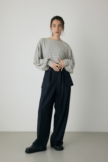 【crie conforto】ボーダーボリュームスリーブプルオーバー  詳細画像