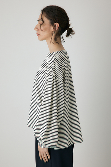 【crie conforto】ボーダーボリュームスリーブプルオーバー  詳細画像