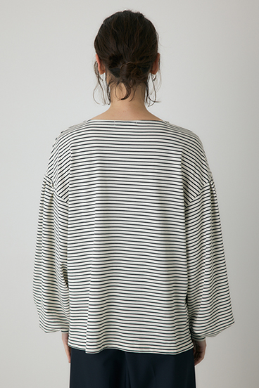 【crie conforto】ボーダーボリュームスリーブプルオーバー  詳細画像