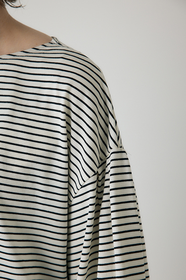 【crie conforto】ボーダーボリュームスリーブプルオーバー  詳細画像