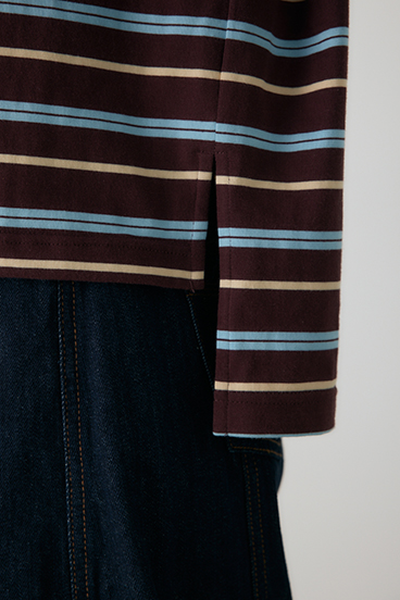 【crie conforto】ボーダーボリュームスリーブプルオーバー  詳細画像