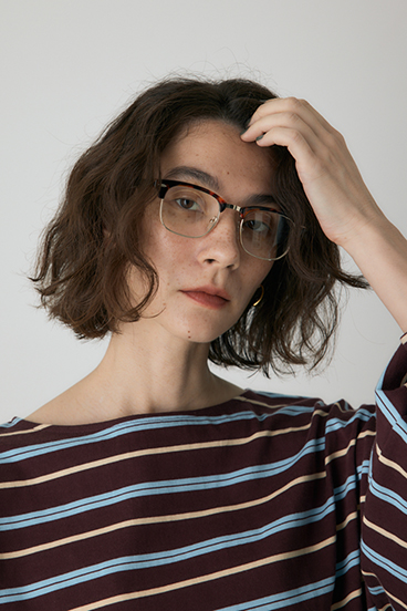 【crie conforto】ボーダーボリュームスリーブプルオーバー  詳細画像