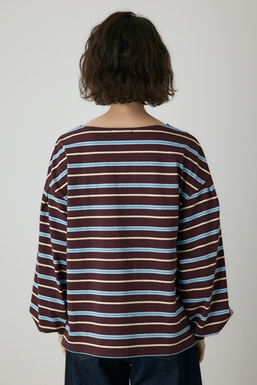 【crie conforto】ボーダーボリュームスリーブプルオーバー  詳細画像