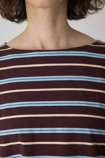 【crie conforto】ボーダーボリュームスリーブプルオーバー  詳細画像