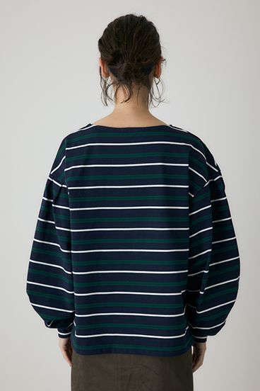 【crie conforto】ボーダーボリュームスリーブプルオーバー  詳細画像