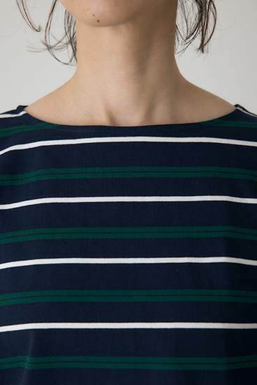 【crie conforto】ボーダーボリュームスリーブプルオーバー  詳細画像