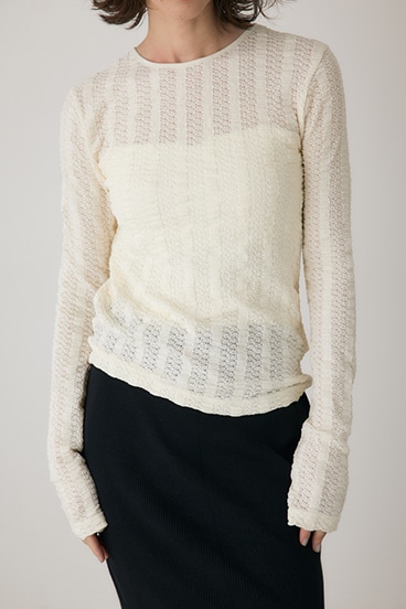 【crie conforto】シャーリングデザイントップス