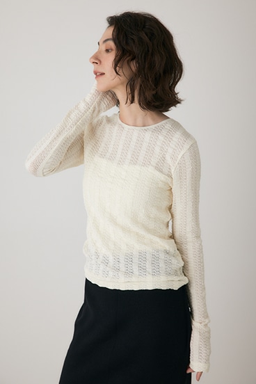 【crie conforto】シャーリングデザイントップス 詳細画像