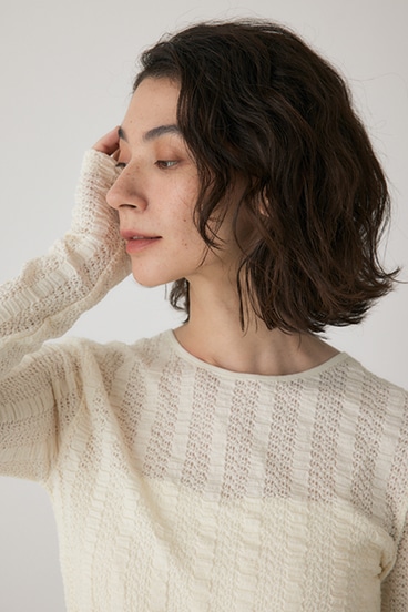 【crie conforto】シャーリングデザイントップス 詳細画像