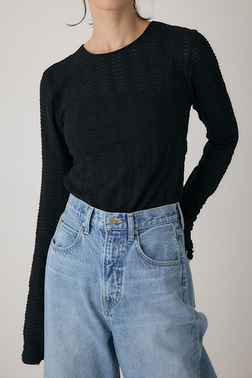 【crie conforto】シャーリングデザイントップス