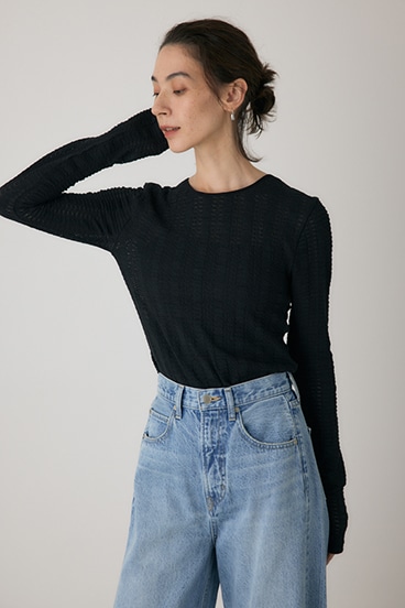 【crie conforto】シャーリングデザイントップス