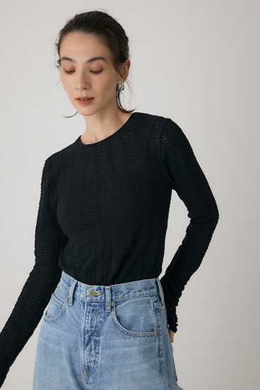 【crie conforto】シャーリングデザイントップス 詳細画像