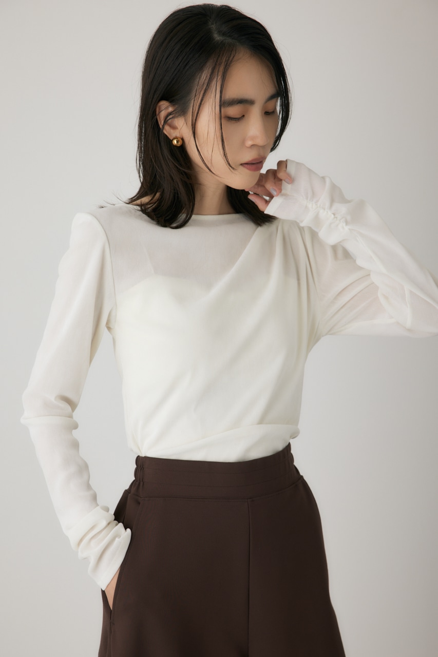 【crie conforto】シアーベロアライクトップス