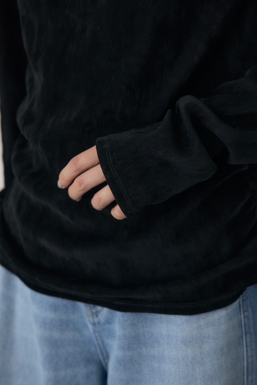 【crie conforto】シアーベロアライクトップス 詳細画像