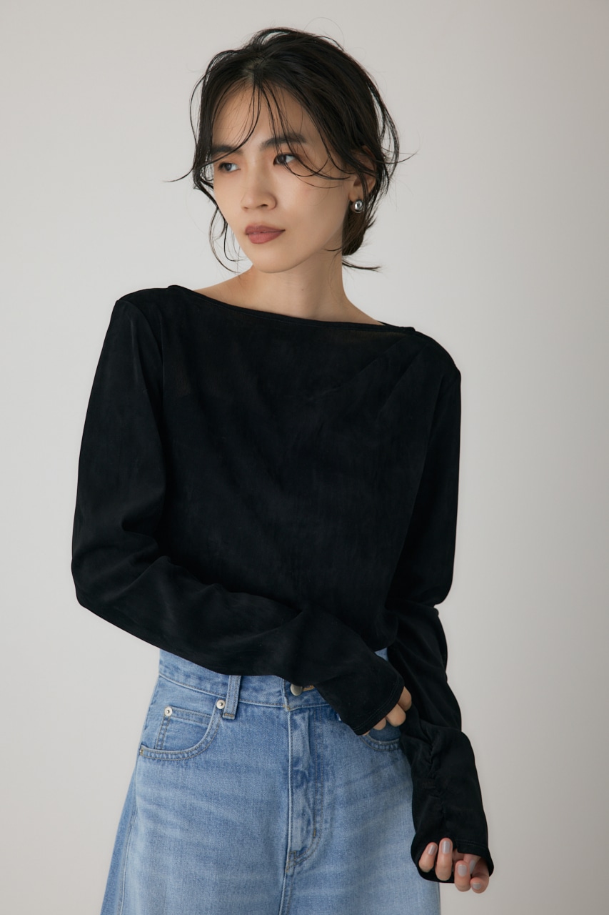 【crie conforto】シアーベロアライクトップス 詳細画像