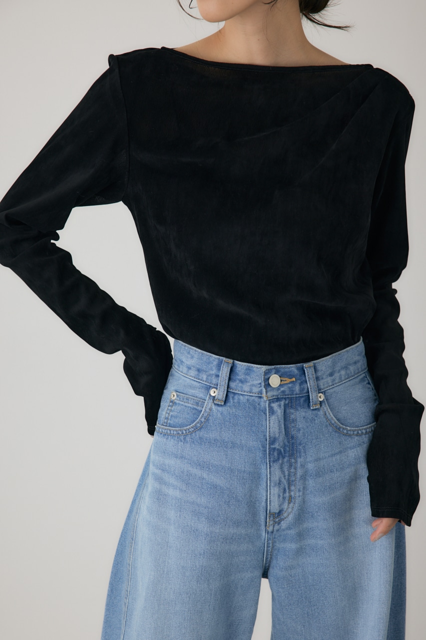 【crie conforto】シアーベロアライクトップス 詳細画像