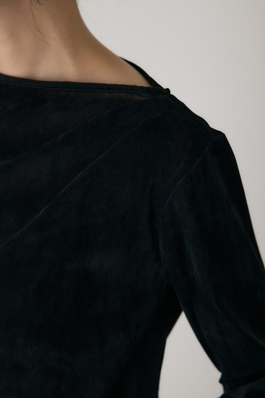 【crie conforto】シアーベロアライクトップス 詳細画像