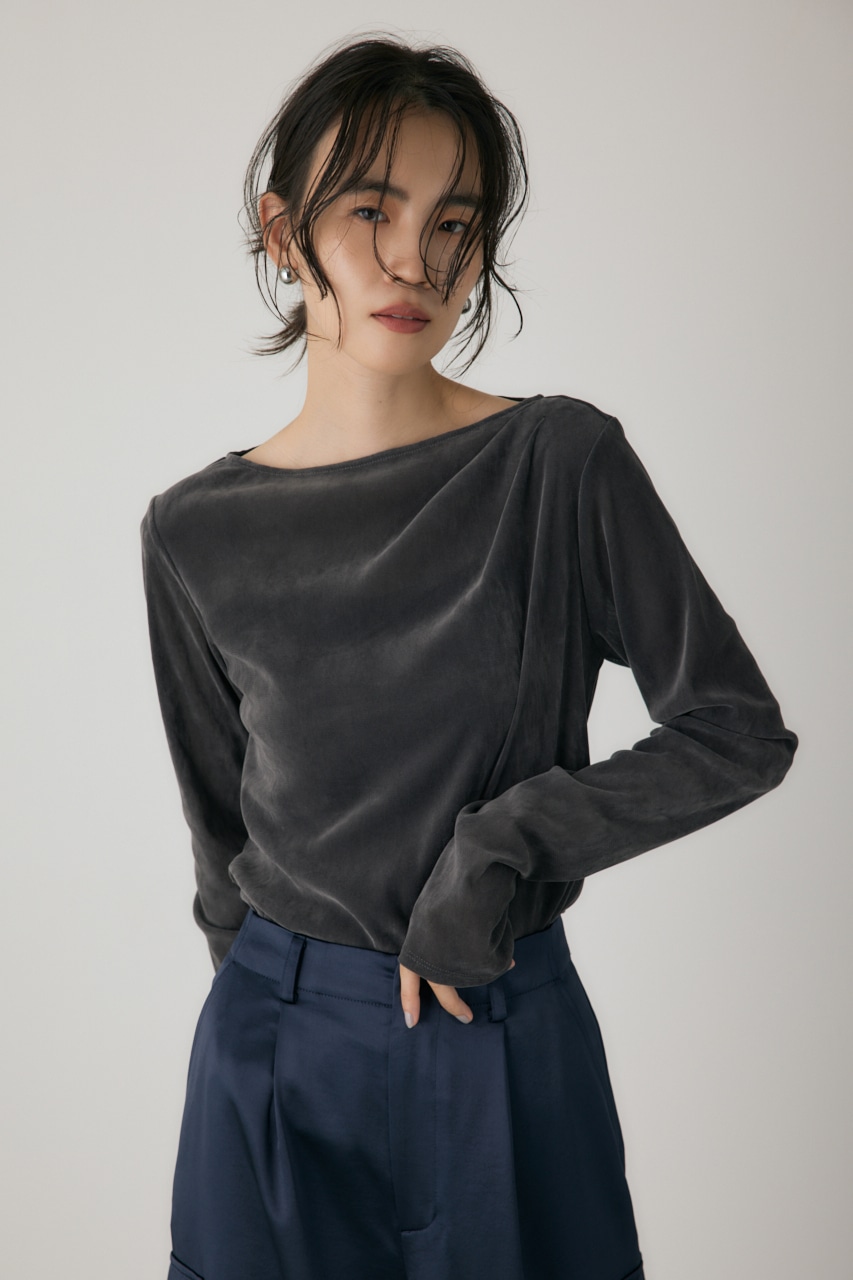 【crie conforto】シアーベロアライクトップス 詳細画像