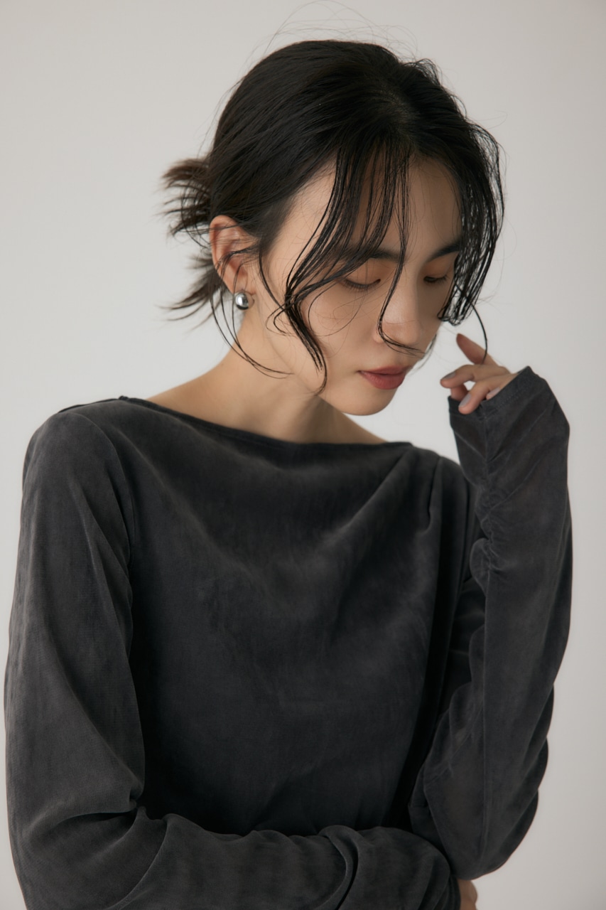 【crie conforto】シアーベロアライクトップス 詳細画像