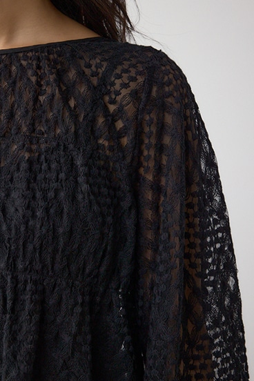 前後2WAY シアージャガードフリルブラウス 詳細画像