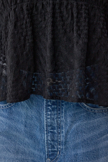 前後2WAY シアージャガードフリルブラウス 詳細画像