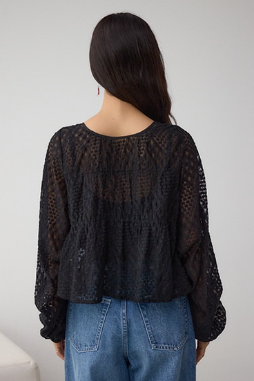 前後2WAY シアージャガードフリルブラウス 詳細画像