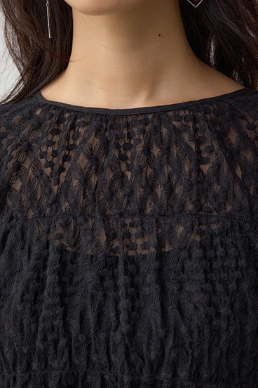 前後2WAY シアージャガードフリルブラウス 詳細画像