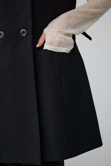 Aラインミディ丈ジレ 詳細画像