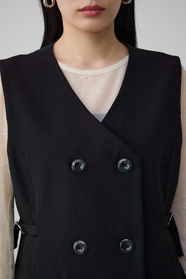 Aラインミディ丈ジレ 詳細画像