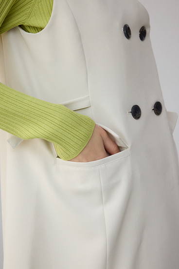 Aラインミディ丈ジレ 詳細画像