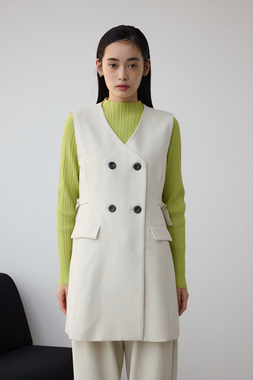 Aラインミディ丈ジレ 詳細画像