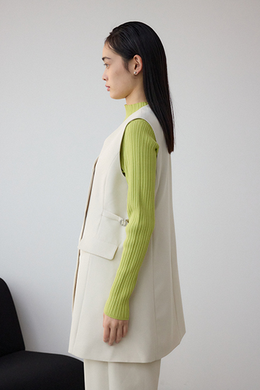 Aラインミディ丈ジレ 詳細画像