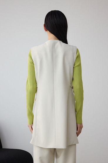 Aラインミディ丈ジレ 詳細画像