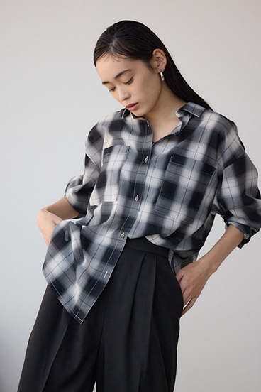 オンブレチェックライトシャツ 詳細画像