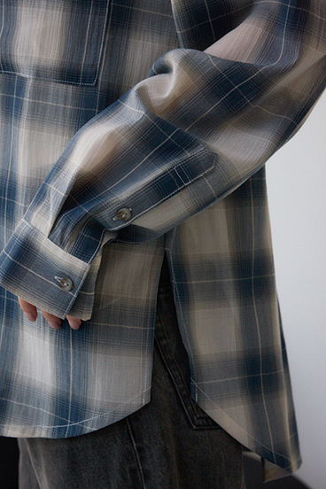 オンブレチェックライトシャツ 詳細画像