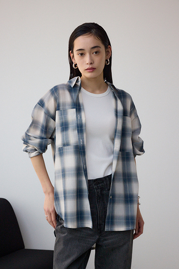 オンブレチェックライトシャツ 詳細画像