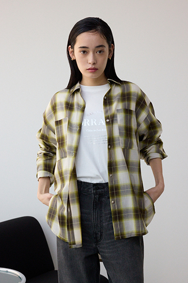 オンブレチェックライトシャツ 詳細画像