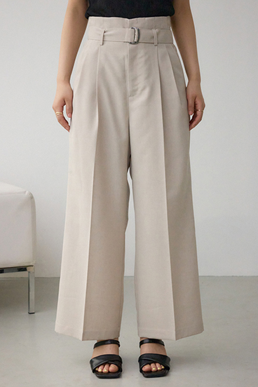 イージーケアリネンライクベルトワイドパンツ 詳細画像