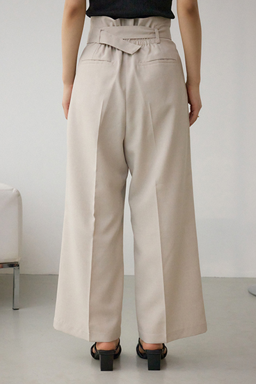 イージーケアリネンライクベルトワイドパンツ 詳細画像