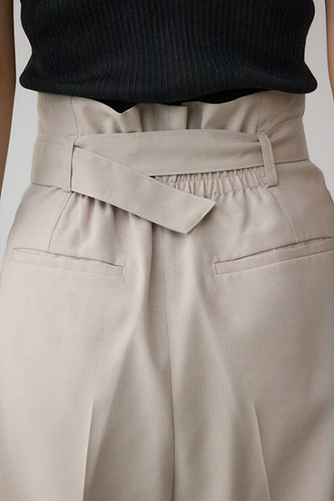 イージーケアリネンライクベルトワイドパンツ 詳細画像