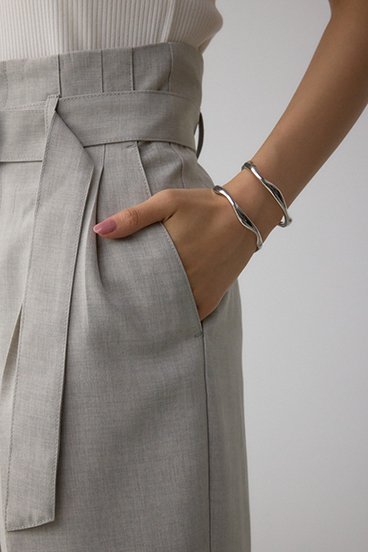 イージーケアリネンライクベルトワイドパンツ 詳細画像