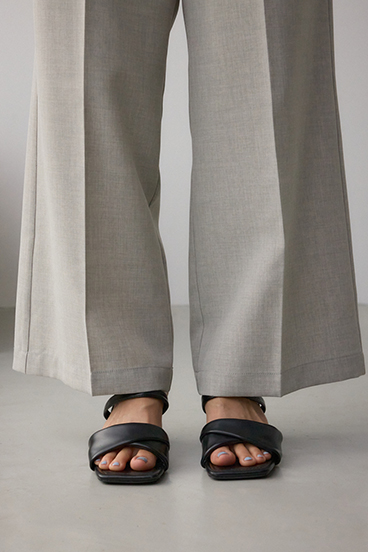 イージーケアリネンライクベルトワイドパンツ 詳細画像