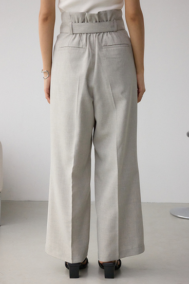 イージーケアリネンライクベルトワイドパンツ 詳細画像